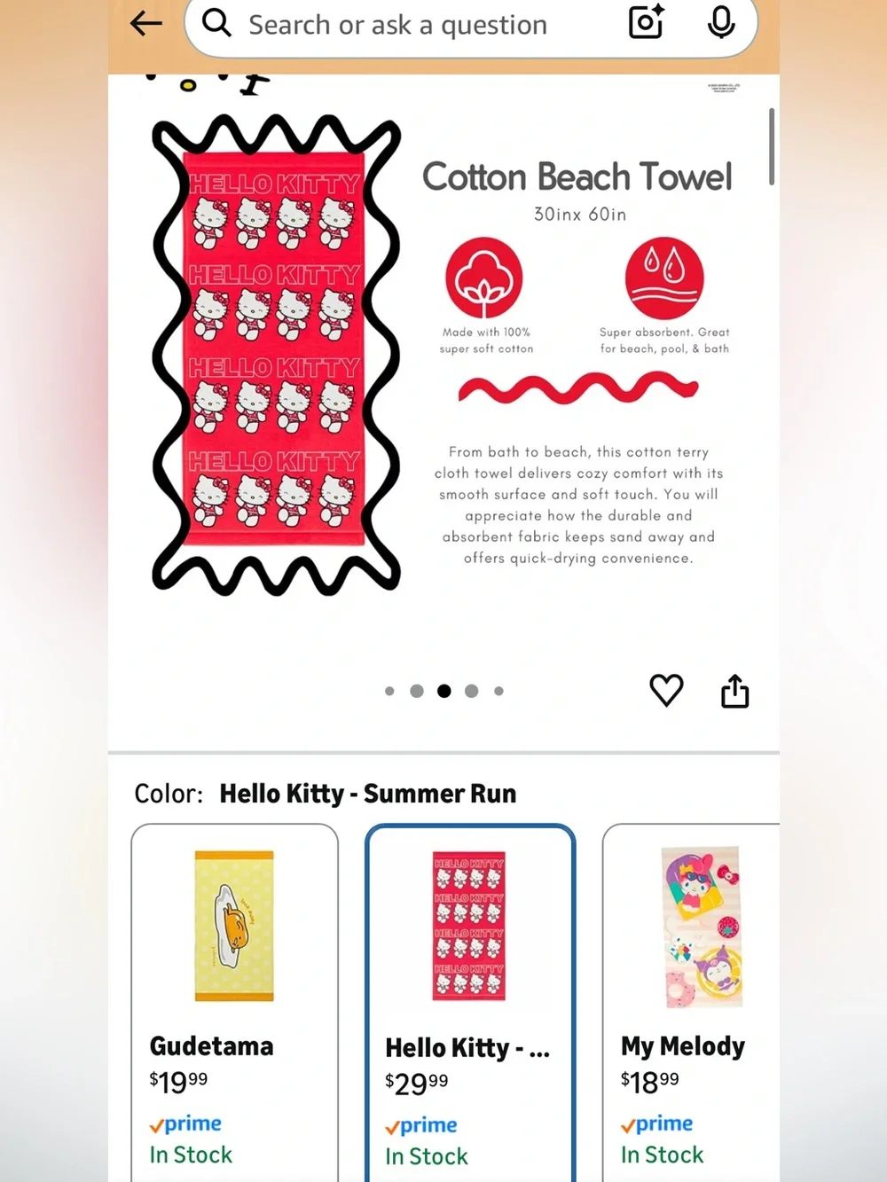 Hello Kitty Beach Towel